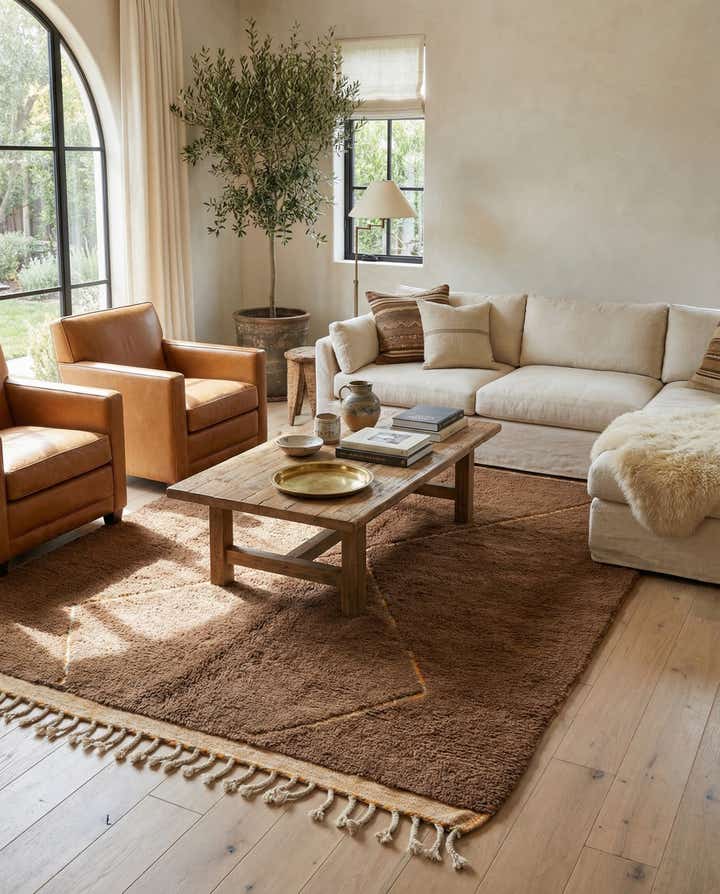 5' 10 x 7' 8 Hand Knotted Moroccan Wool Rug