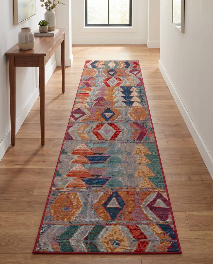 Detail image of 2' 7 x 12' Easy-Clean Modern Indoor / Outdoor Runner Rug