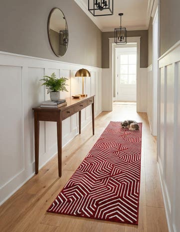 Burgundy Red Aakaar Runner Rug