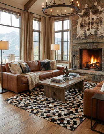 5' 1 x 8' Cowhide - Patchwork Rug