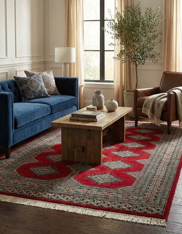 4' 2 x 6' 5 Hand Knotted Bokhara Oriental Wool Rug