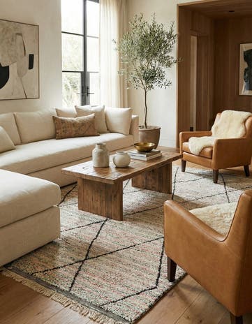 6' 6 x 9' 6 Hand Knotted Moroccan Wool Rug