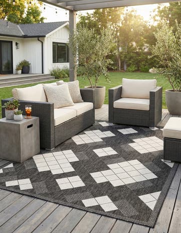6' x 9' Easy-Clean Modern Indoor / Outdoor Rug