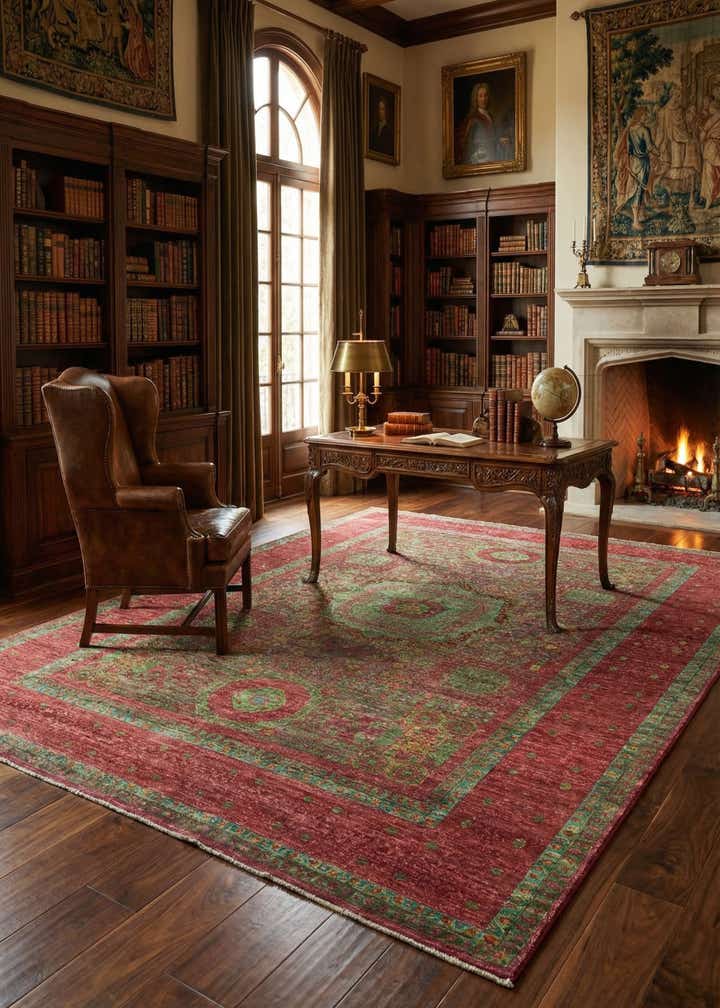 6' 11 x 9' 10 Hand Knotted Mamluk Ziegler Rug