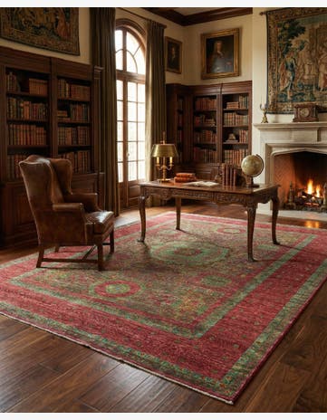 6' 11 x 9' 10 Hand Knotted Mamluk Ziegler Rug