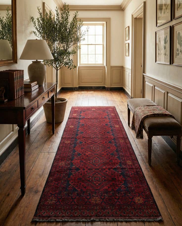 Detail image of 2' 9 x 9' 10 Hand Knotted Khal Mohammadi Wool Runner Rug