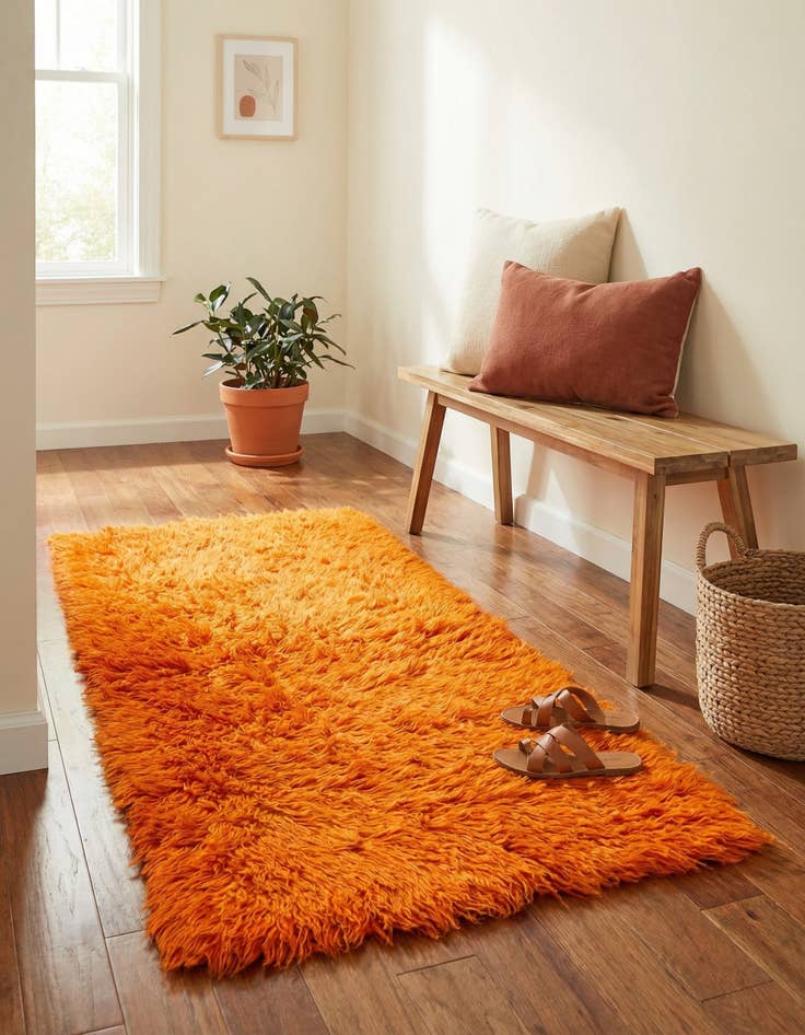 Detail image of 2' 3 x 4' 6  Hand Knotted Moroccan Wool Runner Rug