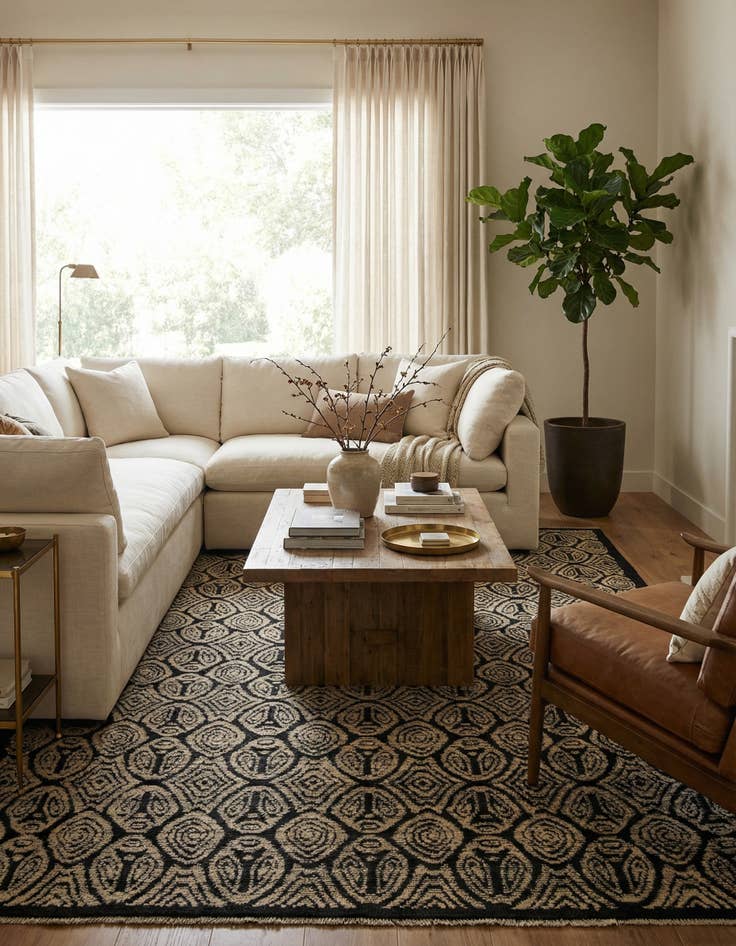 Detail image of 9' 2 x 12' 6  Hand Knotted Darya Wool Rug