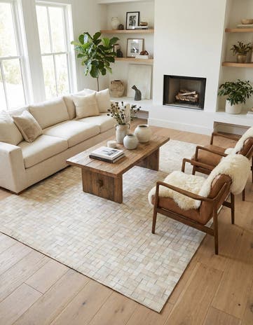 5' 3 x 7' 5 Cowhide Stocks Rug