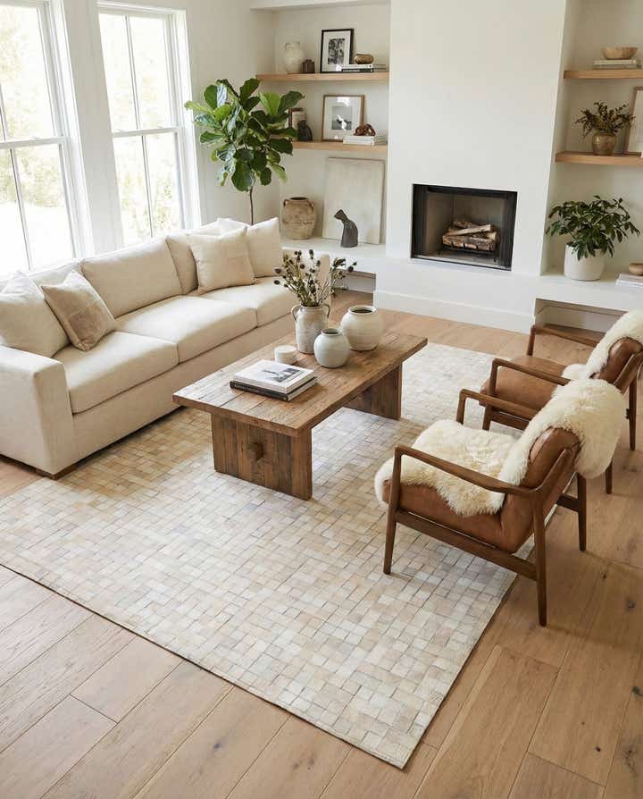 5' 3 x 7' 5 Cowhide Stocks Rug