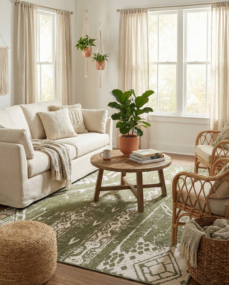 Detail image of 7' x 10' Easy-Clean Bohemian Indoor / Outdoor Rug