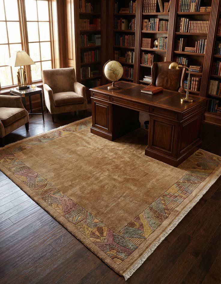 Detail image of 6' 7 x 6' 7  Hand Knotted Tibet Wool Square Rug