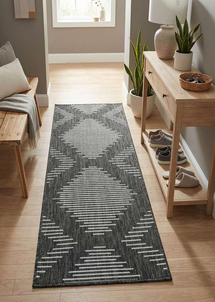 2' x 5' 3 Easy-Clean Modern Indoor / Outdoor Runner Rug