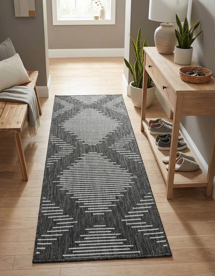Detail image of 2' x 5' 3  Washable Modern Indoor / Outdoor Runner Rug