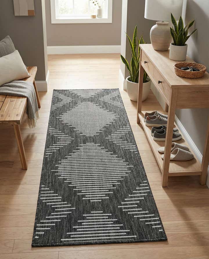 2' x 5' 3 Easy-Clean Modern Indoor / Outdoor Runner Rug