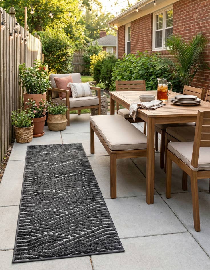 Detail image of  2' x 8'  Washable Sabrina Soto Hudson Indoor / Outdoor Runner Rug