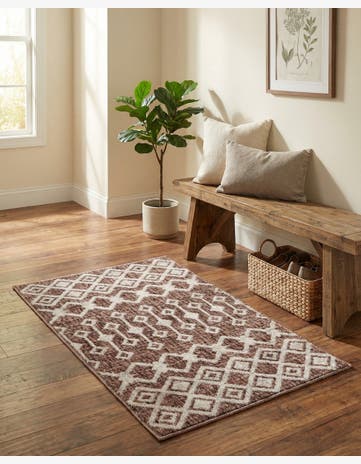 Dusty Rose Eco Trellis Rug