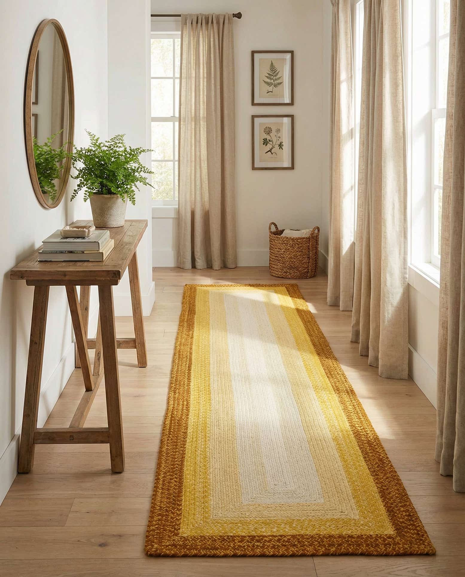 2' 7 x 12' Hand Braided Wool Runner Rug