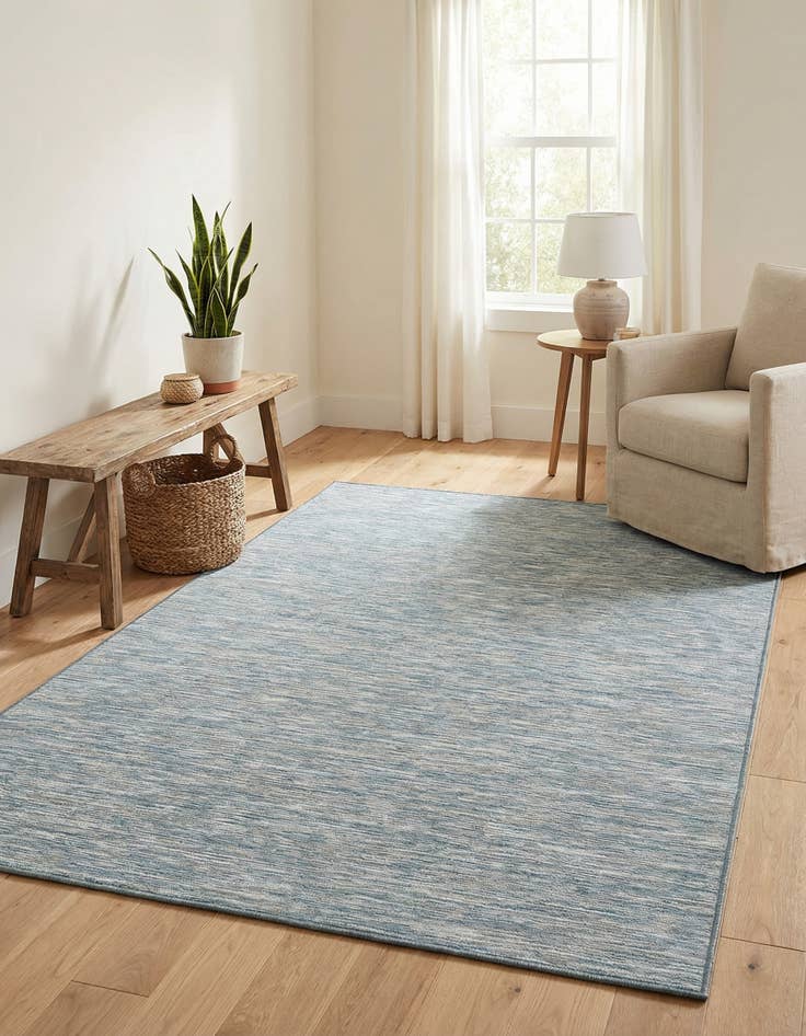 Detail image of 4' 2 x 6'  Washable Solid Indoor / Outdoor Rug