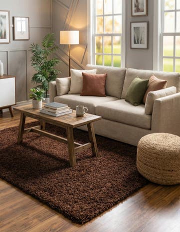5' 3 x 8' Solid Shag Rug