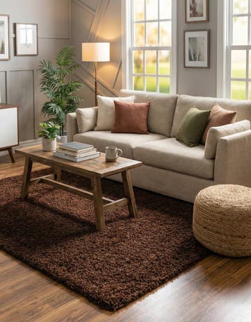 5' 3 x 8' Solid Shag Rug