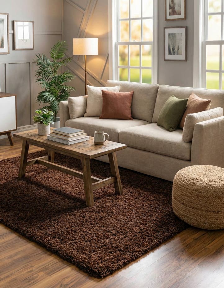 5' 3 x 8' Solid Shag Rug