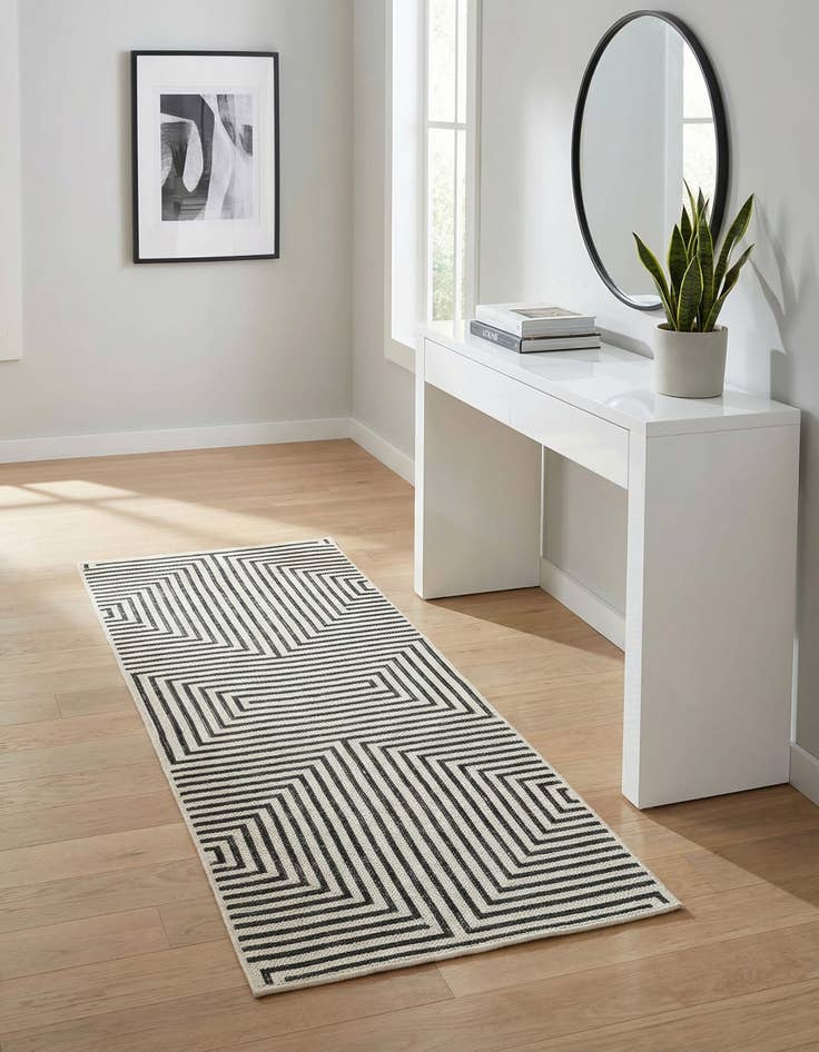 Detail image of 2' x 5' 3 Easy-Clean Modern Indoor / Outdoor Runner Rug
