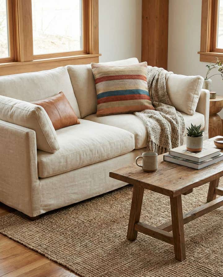 3' 2 x 3' 2 Hand Woven Pillow Wool Square Rug