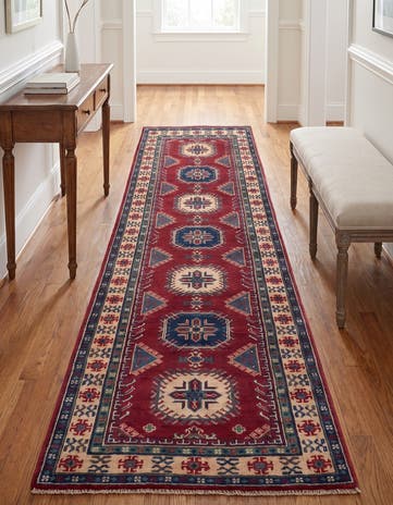 85cm x 295cm anudado a mano Kazak Alfombra Pasillera