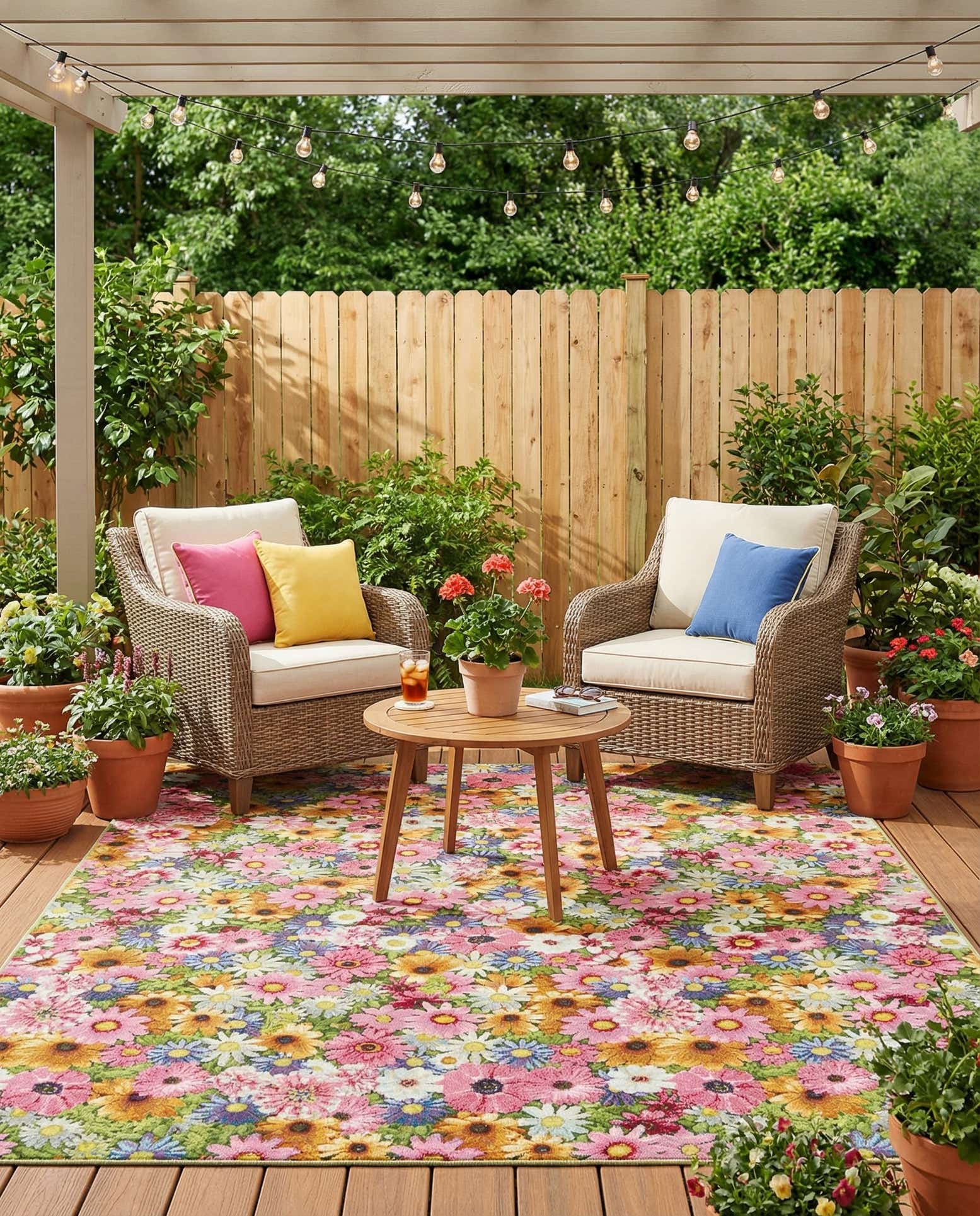 8' x 10' Easy-Clean Botanical Indoor / Outdoor Rug