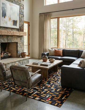 5' 2 x 8' 2 Cowhide - Patchwork Rug