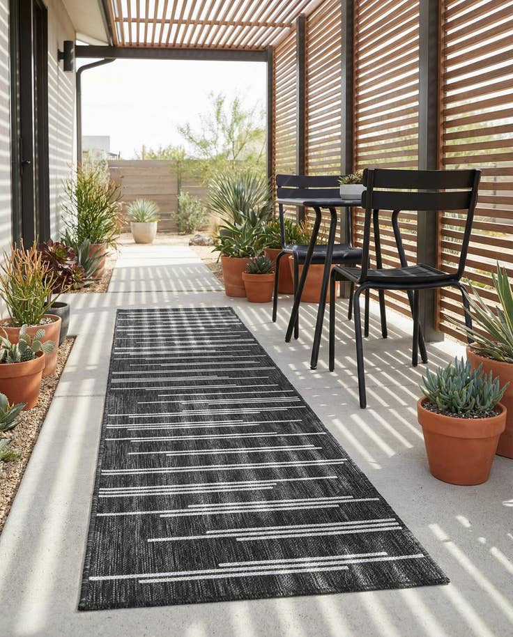 Detail image of 2' x 8' Easy-Clean Modern Indoor / Outdoor Runner Rug