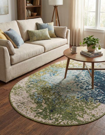 Blue Washable Hyacinth Oval Rug