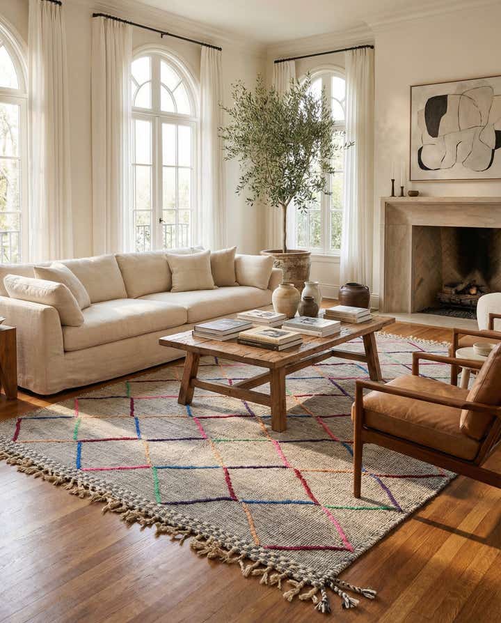 6' 10 x 10' 4 Hand Knotted Moroccan Wool Rug