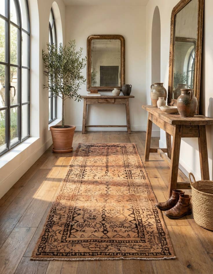 Detail image of 3' 4 x 9' 10  Hand Knotted Ultra Vintage Persian Wool Runner Rug