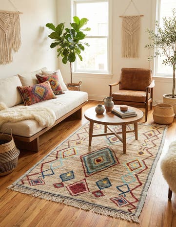 5' 10 x 9' 2 Hand Knotted Moroccan Wool Rug