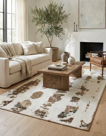 3' 6 x 6' 9 Hand Knotted Ultra Vintage Persian Wool Rug