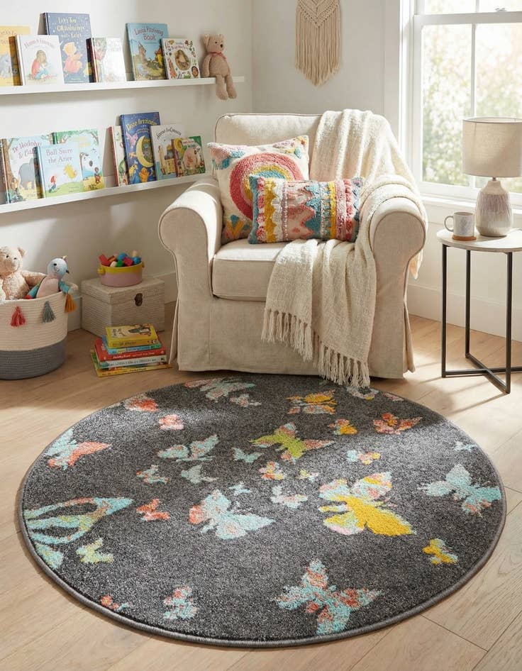 Detail image of 3' 3 x 3' 3 Whimsy Kids Round Rug