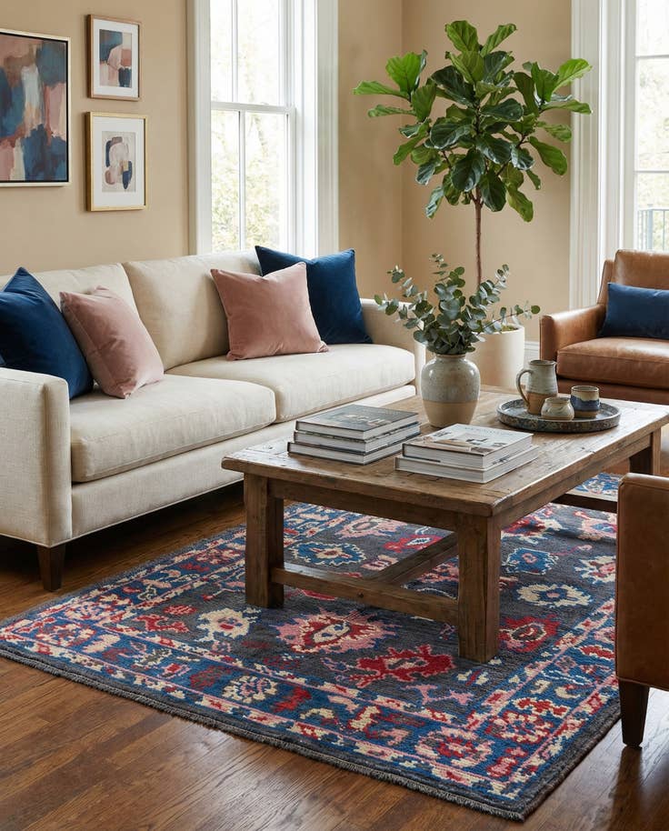 Detail image of 5' 2 x 7' Hand Knotted Oushak Wool Rug