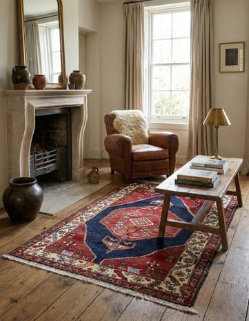 4' 4 x 6' 3 Shahsavan Wool Rug