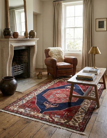 4' 4 x 6' 3 Shahsavan Wool Rug