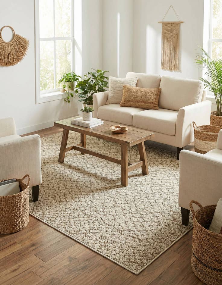 Detail image of  4' 1 x 6' 1  Washable Safari Indoor / Outdoor Rug