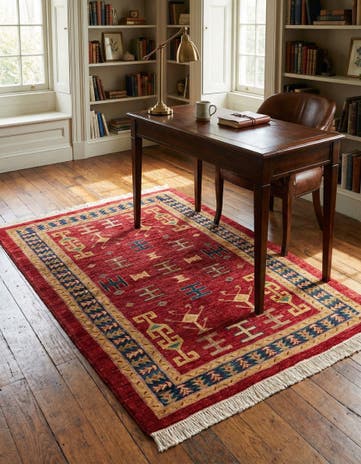 3' 5 x 4' 7 Hand Knotted Ziegler Wool Rug