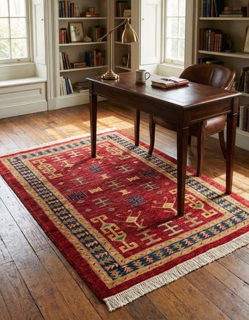 3' 5 x 4' 7 Hand Knotted Ziegler Wool Rug
