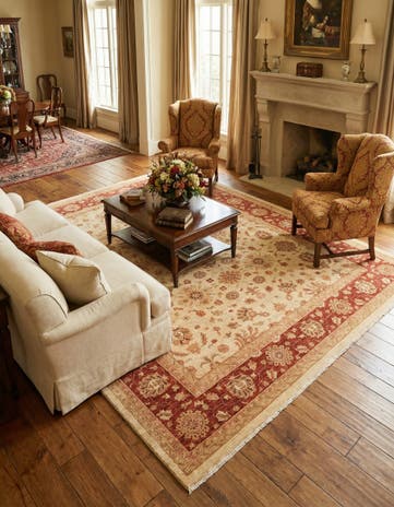 10' x 13' Hand Knotted Peshawar Ziegler Rug