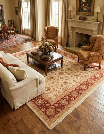 10' x 13' Hand Knotted Peshawar Ziegler Rug
