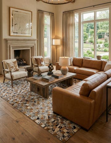 8' x 10' Cowhide Leather Rug