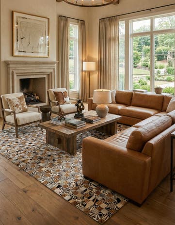 8' x 10' Cowhide Leather Rug