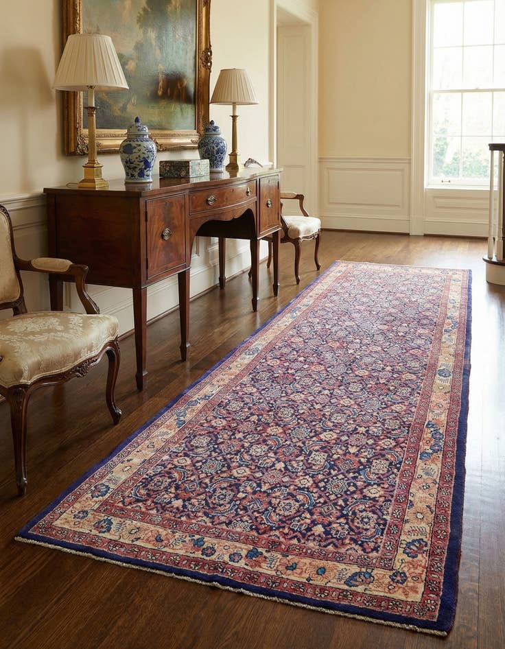 Detail image of 4' 5 x 10' 5 Hand Knotted Farahan Persian Wool Runner Rug