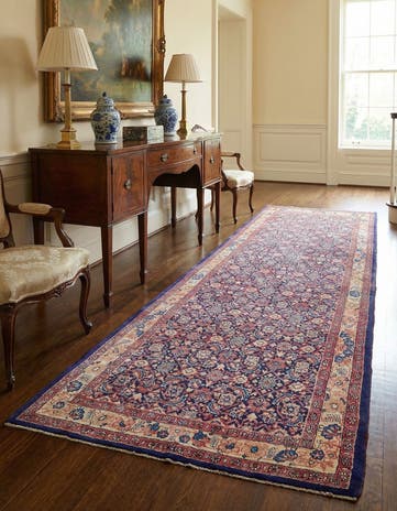 4' 5 x 10' 5 Hand Knotted Farahan Persian Wool Runner Rug